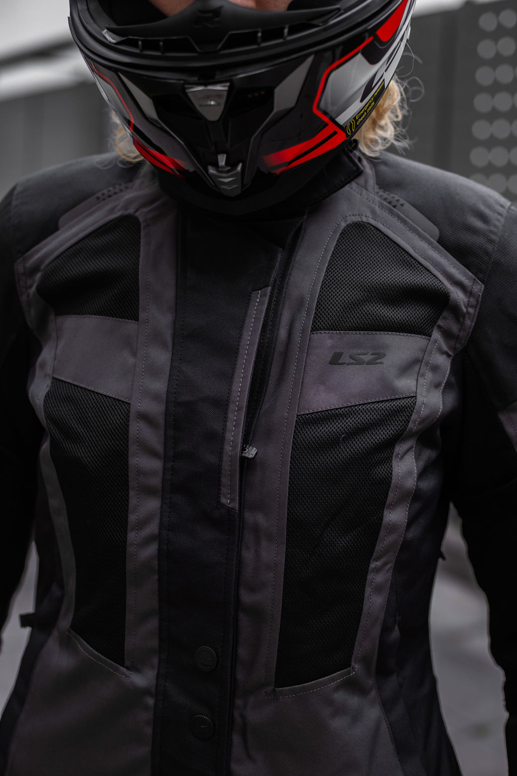 Campera LS2 Scout Mujer Negro / Gris